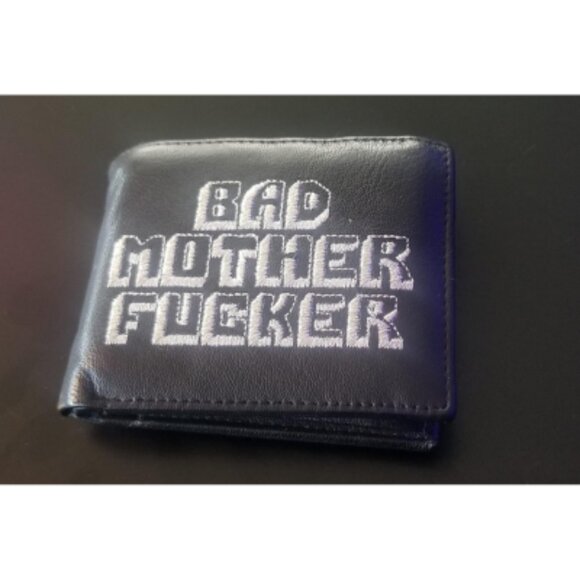 Men's BMF Embroidered Black Genuine Leather Authentic Rfid Wallet - Picture 1 of 1